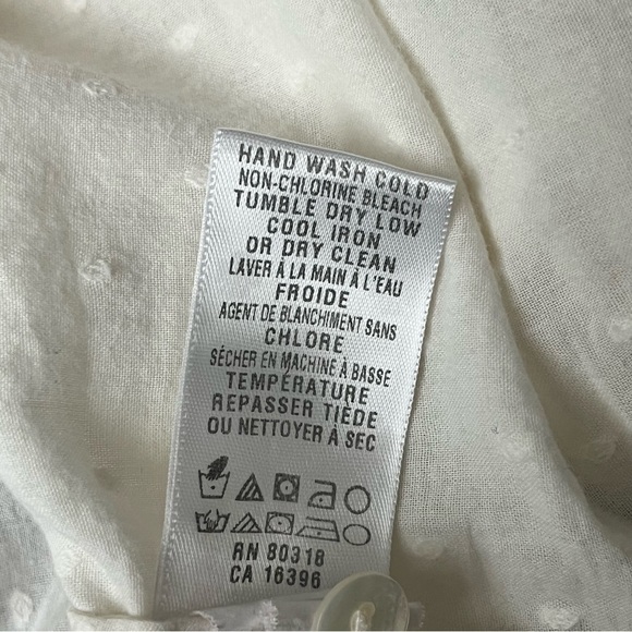 Lucky Brand Vtg Y2k Swiss Dot Crochet Blouse Boho Peasent Ethereal Beach Coastal - Picture 9 of 11